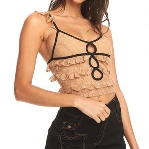 I.AM.GIA Floral Beige Top